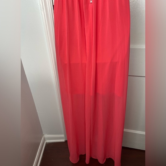 Express NWT Vibrant Coral Pink/red Dress - Picture 7 of 8